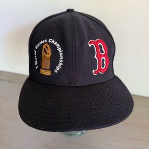 New Era 59Fifty‎ Boston Red Sox 7 World Series Championship Patch 7 1/4 Fitted